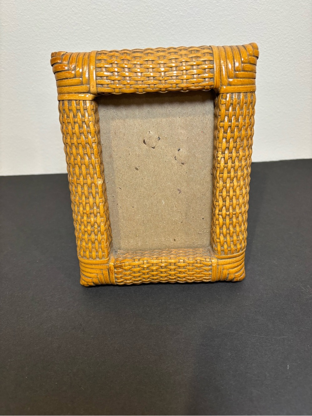 Vintage Lucid Lines 1976-80  Rattan Frame 3x5 Picture